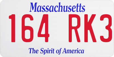 MA license plate 164RK3