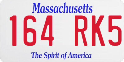 MA license plate 164RK5