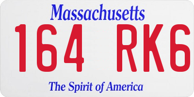 MA license plate 164RK6