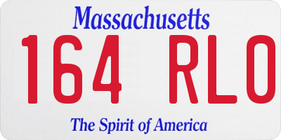 MA license plate 164RL0