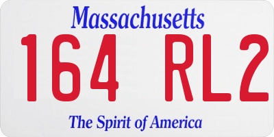 MA license plate 164RL2