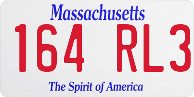 MA license plate 164RL3