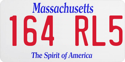 MA license plate 164RL5