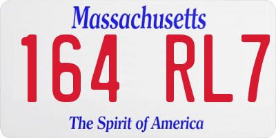 MA license plate 164RL7