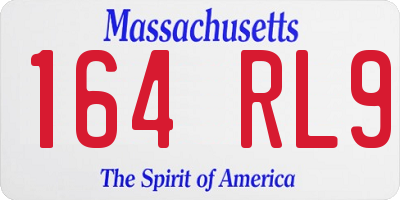 MA license plate 164RL9