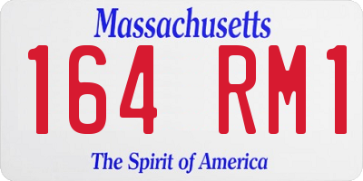 MA license plate 164RM1