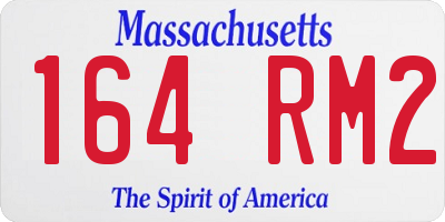 MA license plate 164RM2