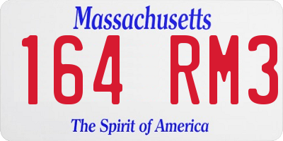 MA license plate 164RM3