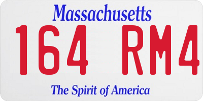 MA license plate 164RM4