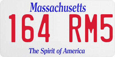 MA license plate 164RM5