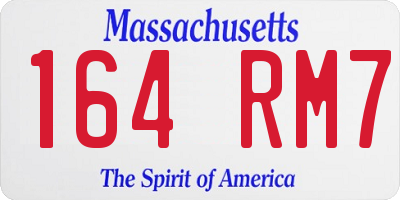 MA license plate 164RM7