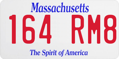MA license plate 164RM8
