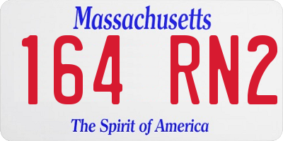 MA license plate 164RN2