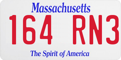 MA license plate 164RN3