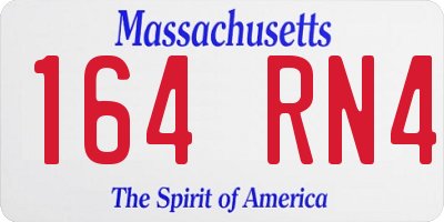 MA license plate 164RN4