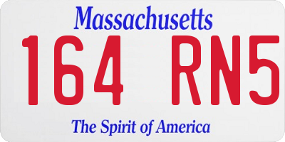 MA license plate 164RN5