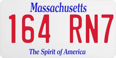 MA license plate 164RN7