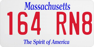 MA license plate 164RN8