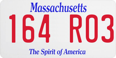 MA license plate 164RO3