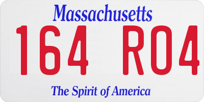 MA license plate 164RO4