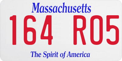 MA license plate 164RO5