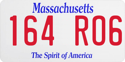 MA license plate 164RO6