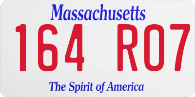 MA license plate 164RO7