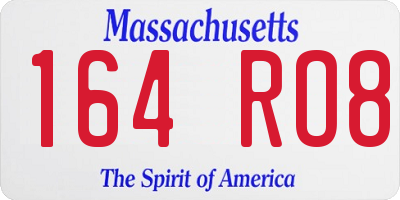 MA license plate 164RO8