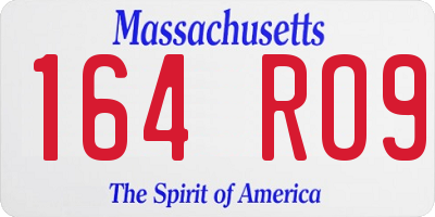 MA license plate 164RO9