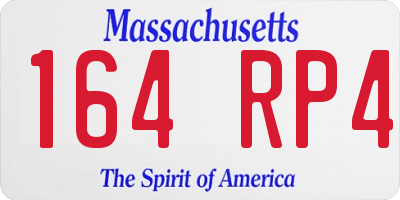 MA license plate 164RP4