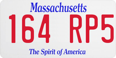 MA license plate 164RP5
