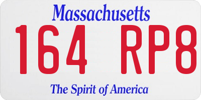 MA license plate 164RP8