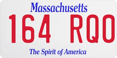 MA license plate 164RQ0