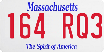 MA license plate 164RQ3