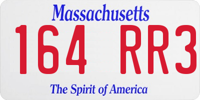 MA license plate 164RR3