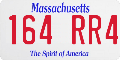 MA license plate 164RR4