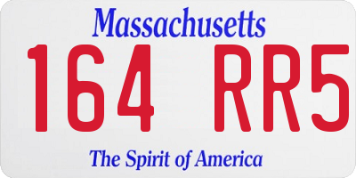 MA license plate 164RR5