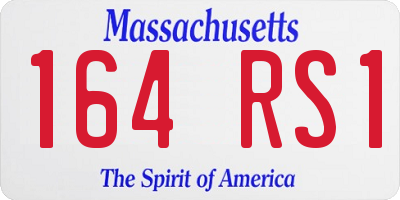 MA license plate 164RS1