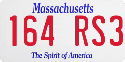 MA license plate 164RS3