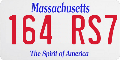 MA license plate 164RS7