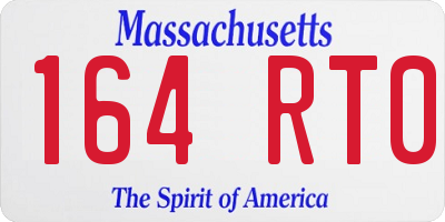 MA license plate 164RT0