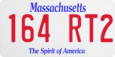 MA license plate 164RT2