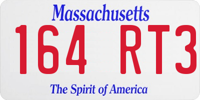 MA license plate 164RT3