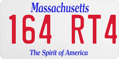 MA license plate 164RT4