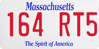 MA license plate 164RT5