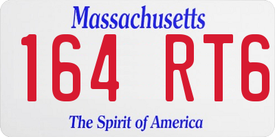 MA license plate 164RT6