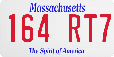 MA license plate 164RT7