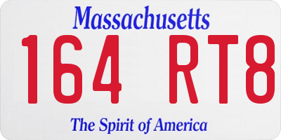 MA license plate 164RT8