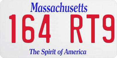 MA license plate 164RT9