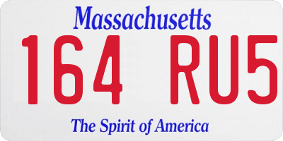 MA license plate 164RU5